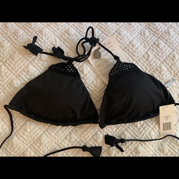 Eberjey Devi Triangle Bikini Top Black Size XL - Picture 4 of 7